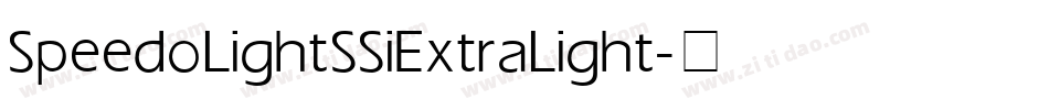 Speedo Light SSi Extra Light字体转换